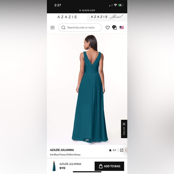 Azazie Julianna in Ink Blue - Picture 3 of 11